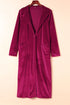 Retro Velvet Long Sleeve Pocket Coat